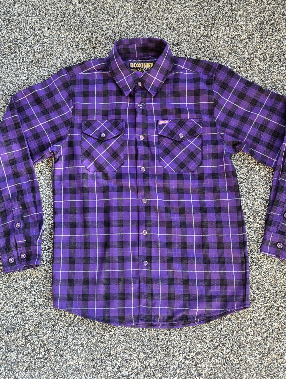 Men's DIXXON The Merrit Flannel Size S Purple and Black Button Down Shirt